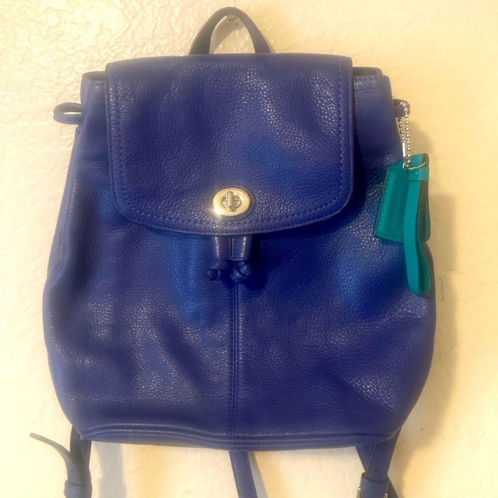 Coach Royal Blue Leather Backpack